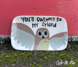 Trinity Color Me Mine Owl Plate