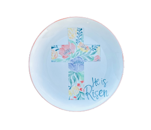 Trinity Color Me Mine Floral Cross Plate